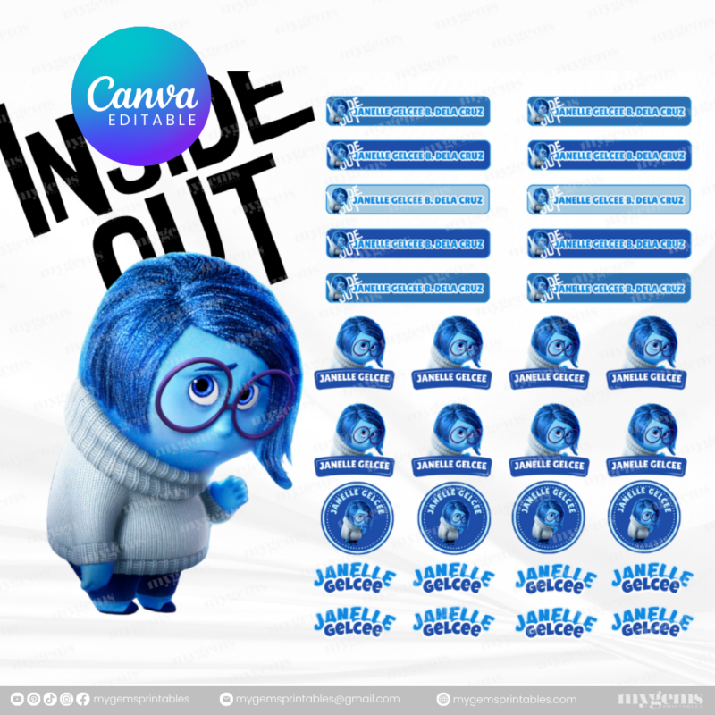 60+ Designs | Name Sticker Template | Ready-To-Print | Canva Editable - Image 39