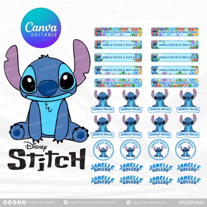 60+ Designs | Name Sticker Template | Ready-To-Print | Canva Editable - Image 40