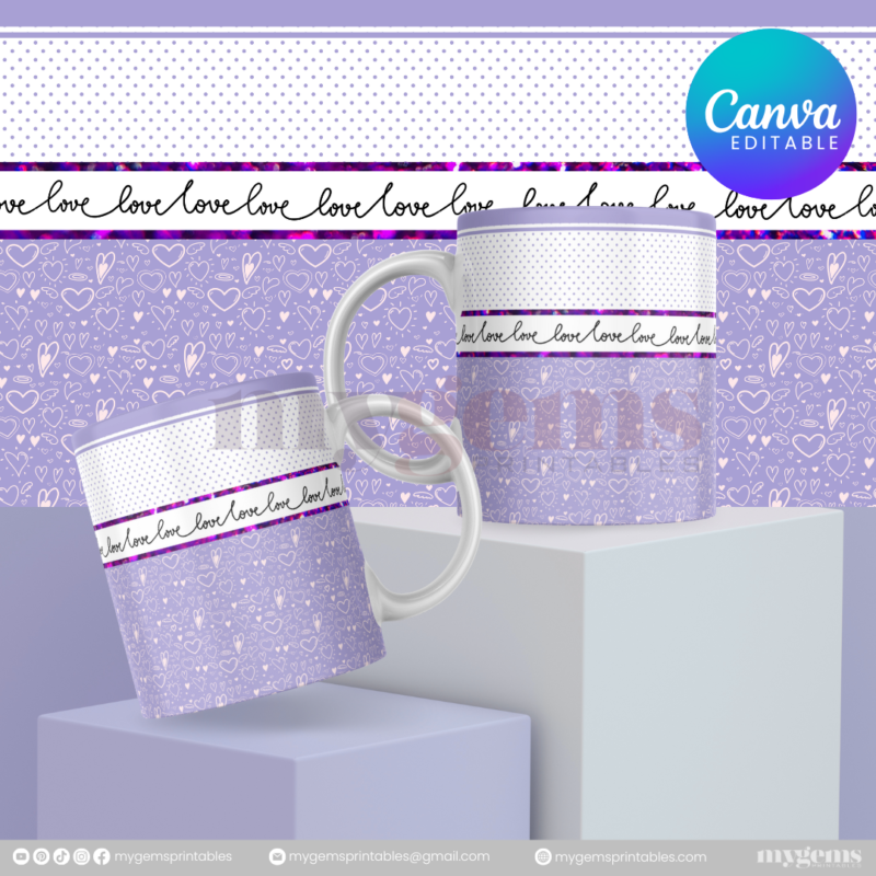 20+ Designs | Valentine Mug Design Template 11oz | Canva PRO Editble - Image 9