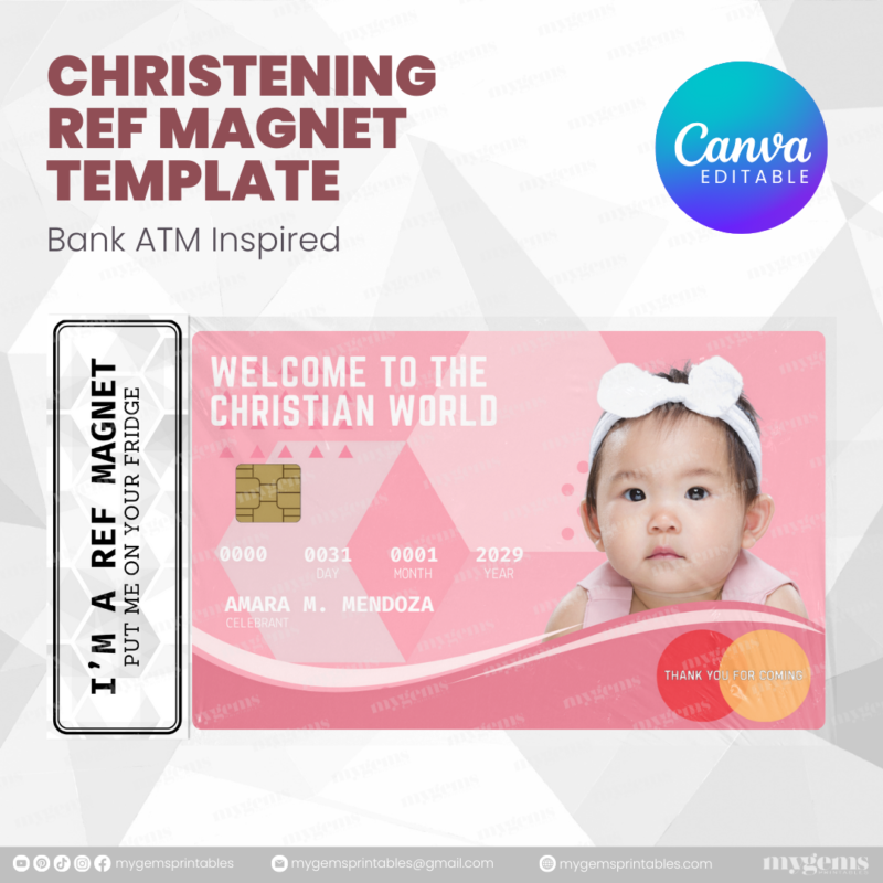60+ Designs | Bank-Inspired Christening Ref Magnet Template | Canva Editable - Image 31