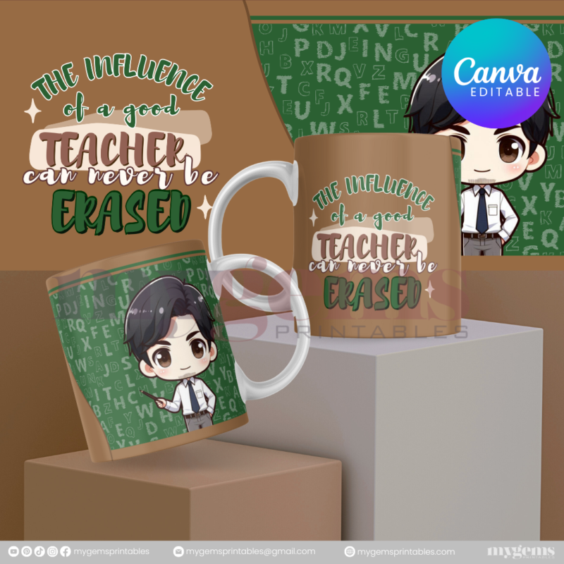 30 Designs | Teacher's Day Mug Design Template  | Canva Editable - Image 8