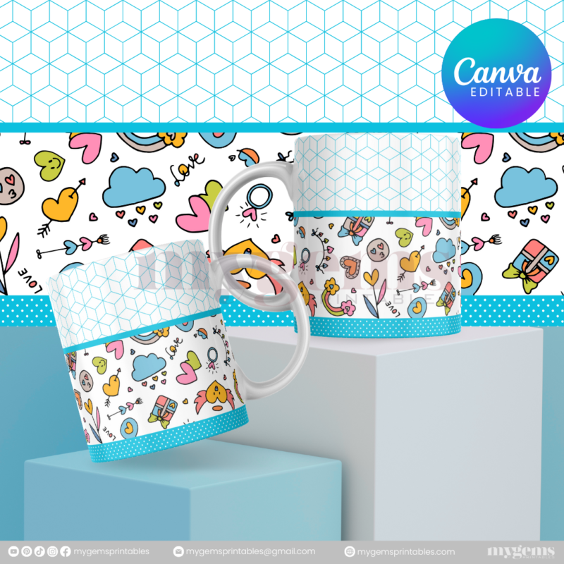 20+ Designs | Valentine Mug Design Template 11oz | Canva PRO Editble - Image 2