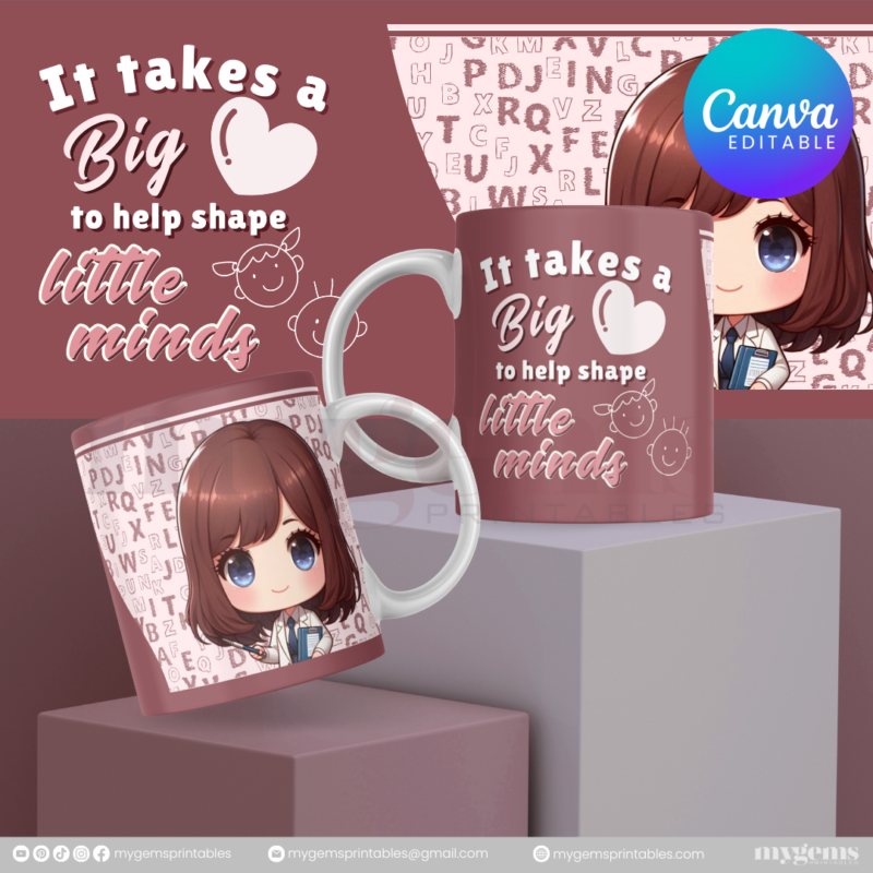 30 Designs | Teacher's Day Mug Design Template  | Canva Editable - Image 9