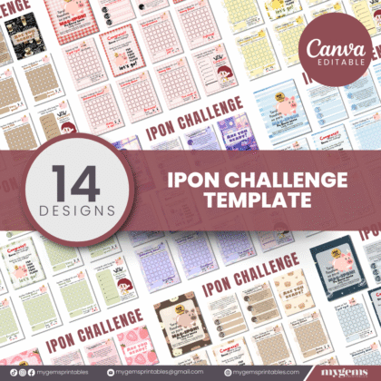 14 Designs | Ipon Challenge Template  | Canva Editable
