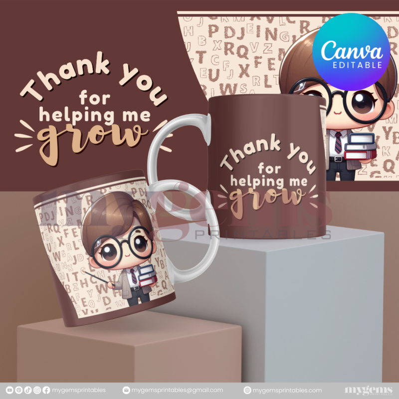 30 Designs | Teacher's Day Mug Design Template  | Canva Editable - Image 10