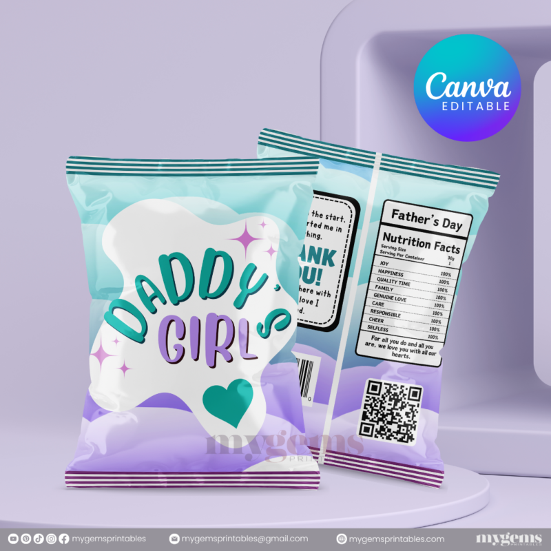 30+ Designs | Father's Day Chip Bag Template | Canva Editable | Ready to Print - Image 16