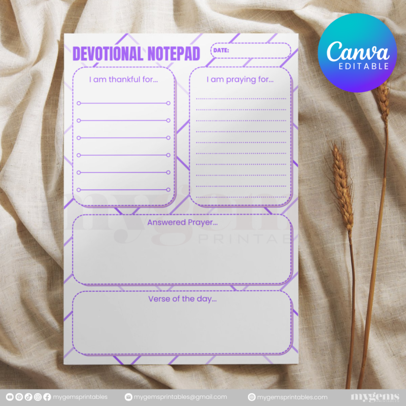 20 Designs | Devotional Notepad Template  | Canva Editable - Image 17