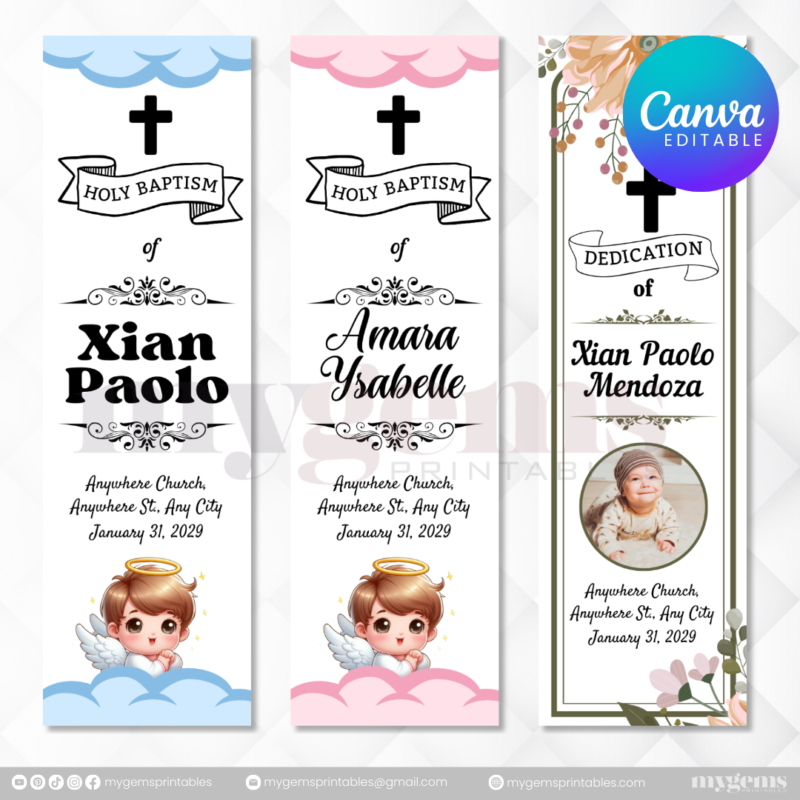 20+ Designs | Christening Candle Sticker Template | Canva Editable - Image 5