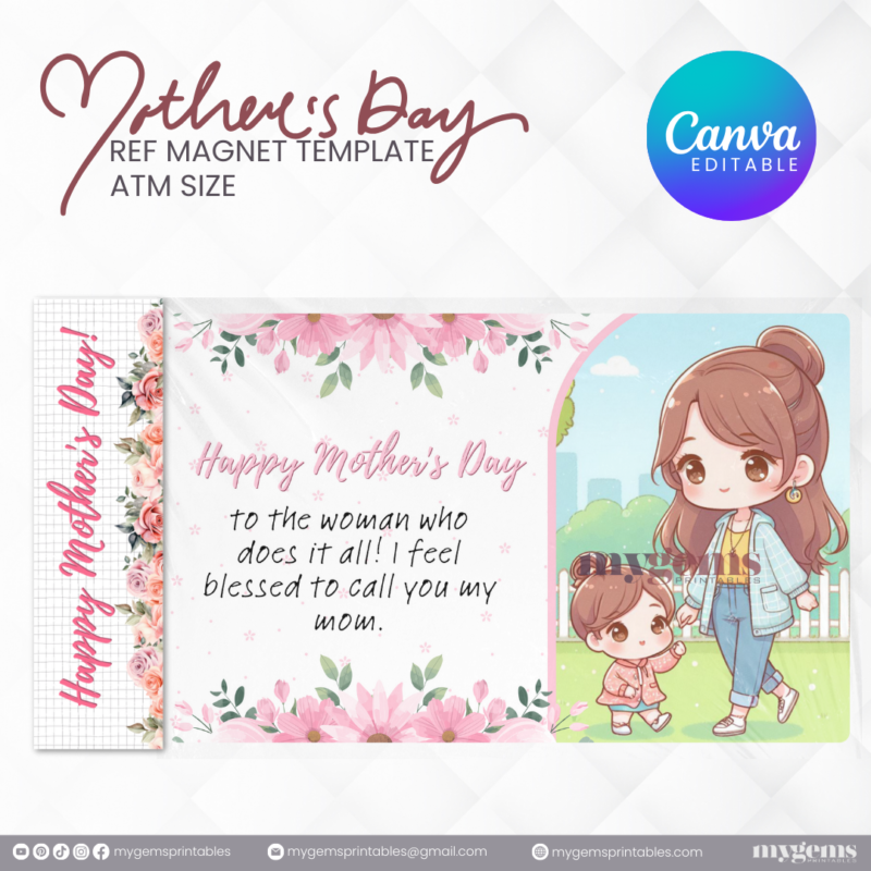 20 Designs | Mother's Day Ref Magnet Template | Canva PRO Editable | Ready to Print - Image 19