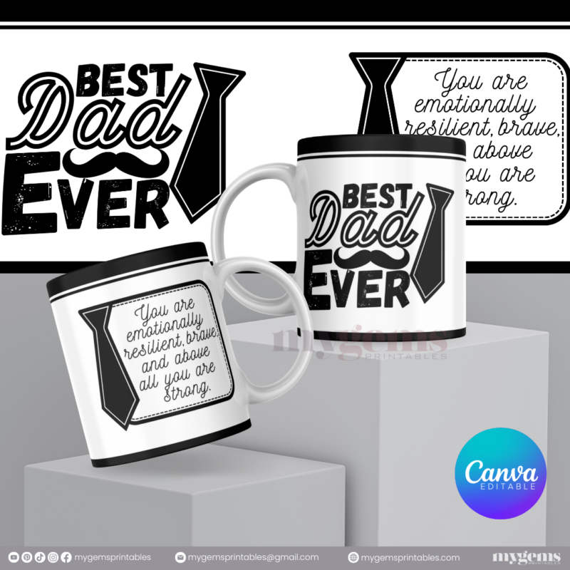 20 Designs | Father's Day Mug Design Template 11oz | Canva Editable | Ready to Print - Image 12