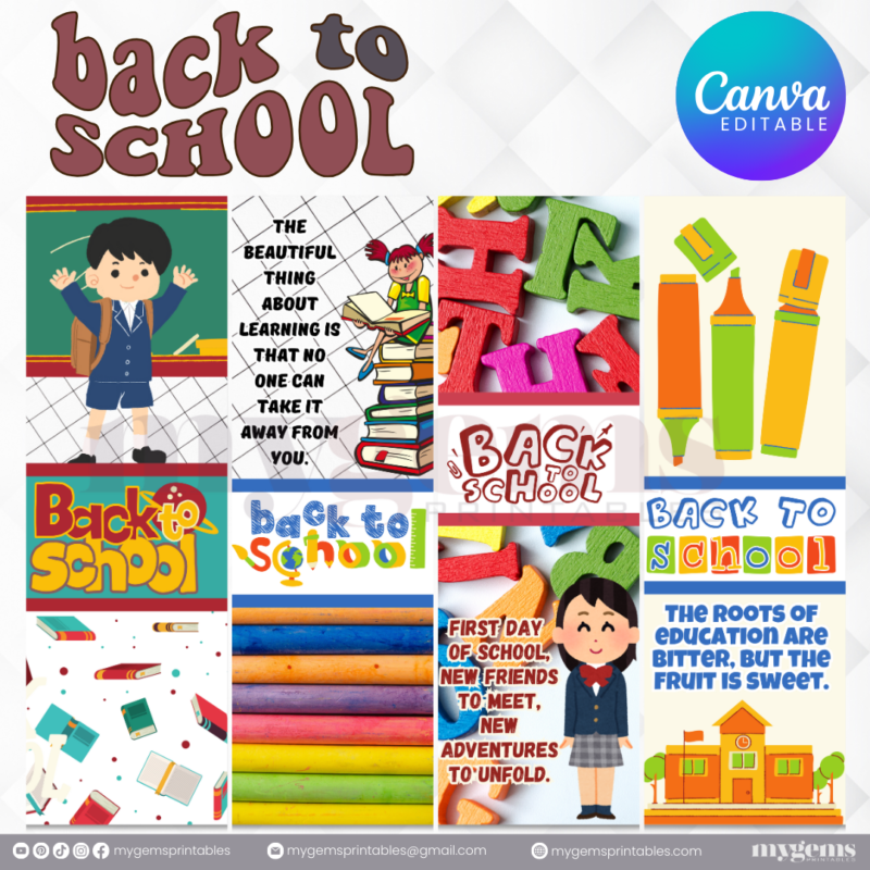 20 Designs | Back to School Pen Sleeve Template | Canva Editable | Ready to Print - Image 3