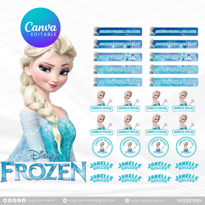 60+ Designs | Name Sticker Template | Ready-To-Print | Canva Editable - Image 44