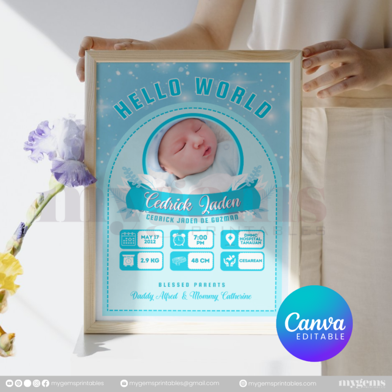 30+ Designs | Baby Birth Announcement Template | Canva PRO Editable - Image 8