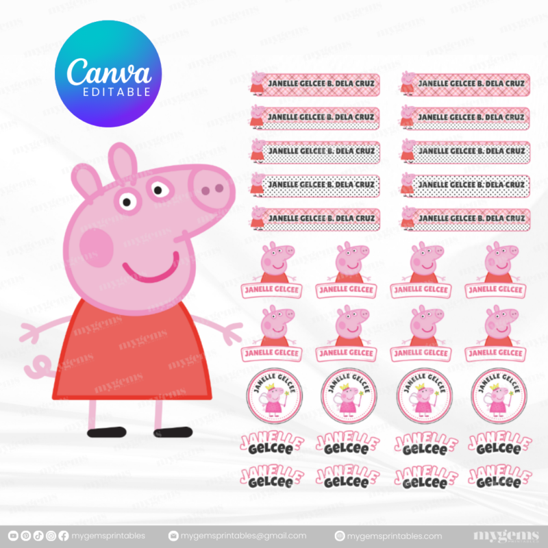 60+ Designs | Name Sticker Template | Ready-To-Print | Canva Editable - Image 47