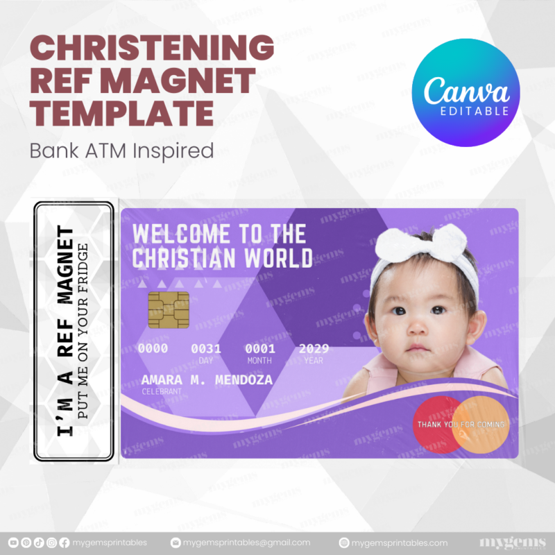 60+ Designs | Bank-Inspired Christening Ref Magnet Template | Canva Editable - Image 37