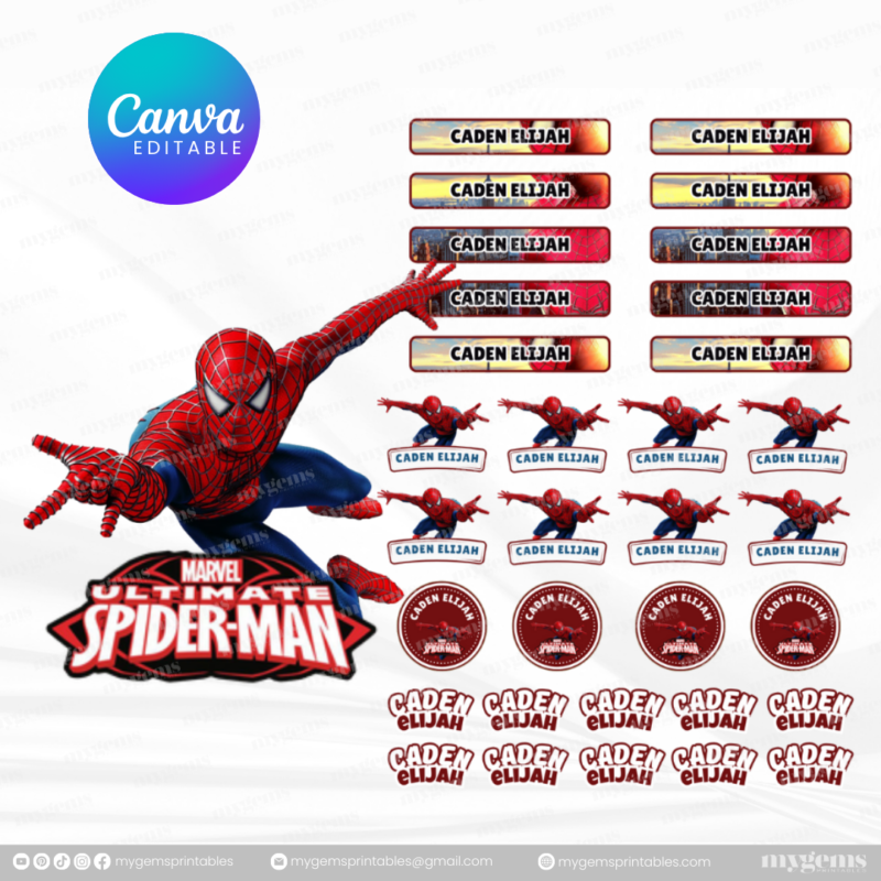 60+ Designs | Name Sticker Template | Ready-To-Print | Canva Editable - Image 32