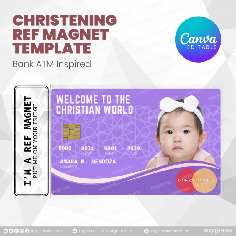 60+ Designs | Bank-Inspired Christening Ref Magnet Template | Canva Editable - Image 38