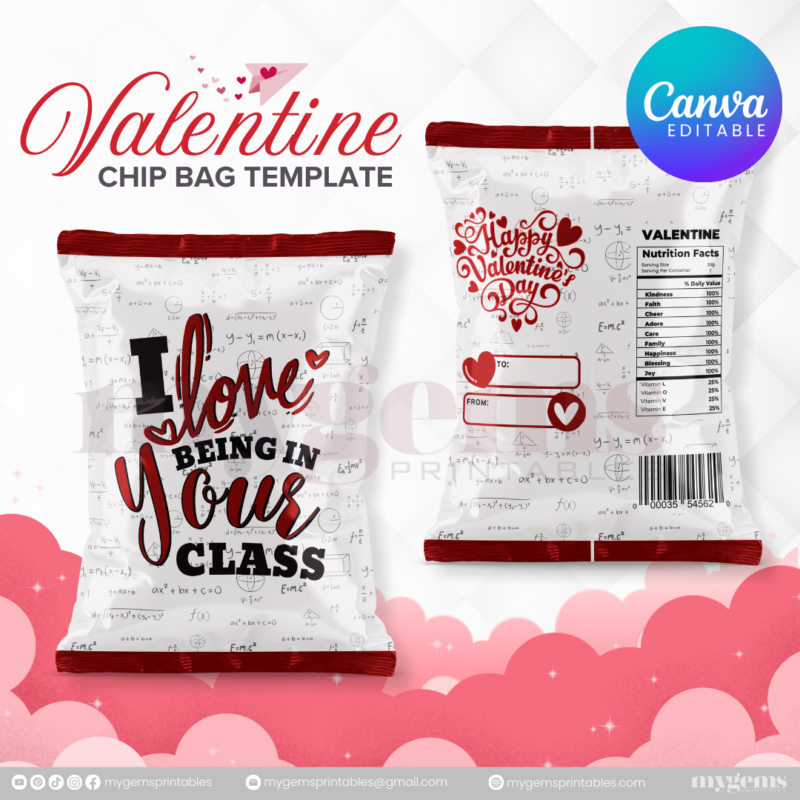 70+ Designs | Valentine Chip Bag Template | Canva PRO Editble - Image 36