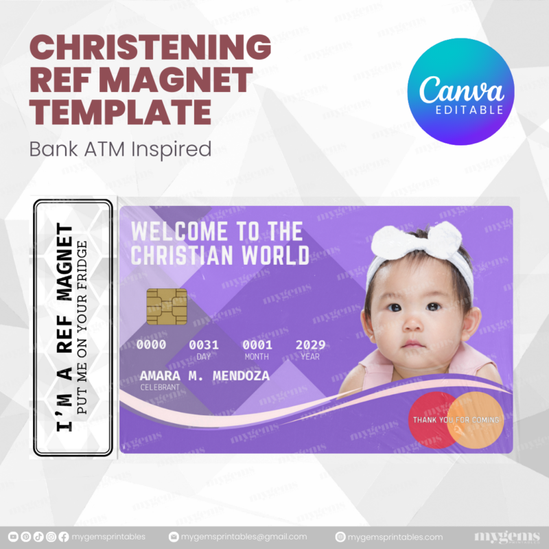 60+ Designs | Bank-Inspired Christening Ref Magnet Template | Canva Editable - Image 39
