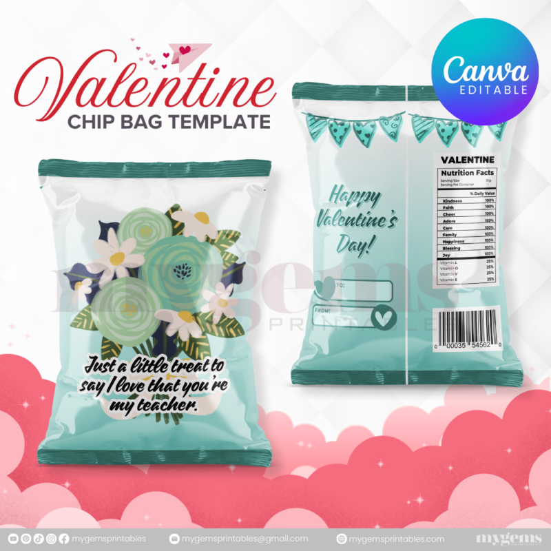 70+ Designs | Valentine Chip Bag Template | Canva PRO Editble - Image 37