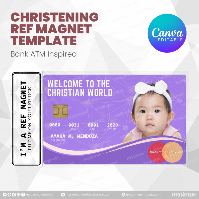 60+ Designs | Bank-Inspired Christening Ref Magnet Template | Canva Editable - Image 40
