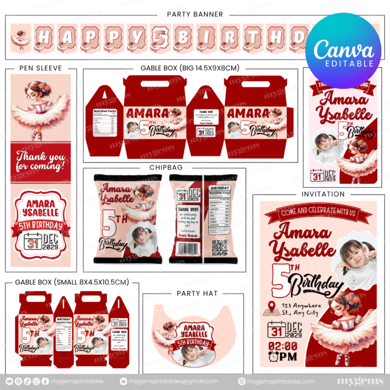 40 Designs | Cartoon-Anime-Chibi Themed Birthday Bundle Template | Canva Editable - Image 37