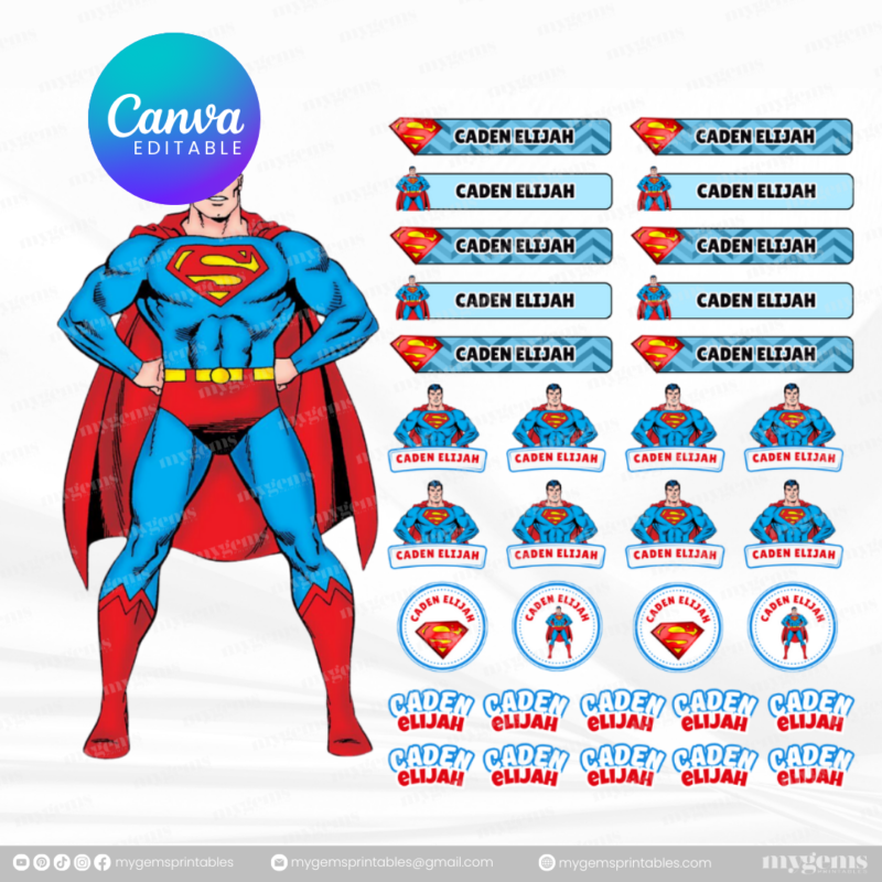60+ Designs | Name Sticker Template | Ready-To-Print | Canva Editable - Image 36