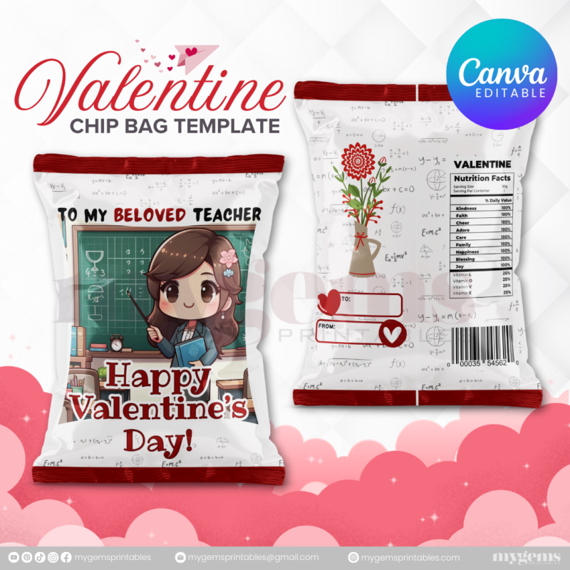 70+ Designs | Valentine Chip Bag Template | Canva PRO Editble - Image 40