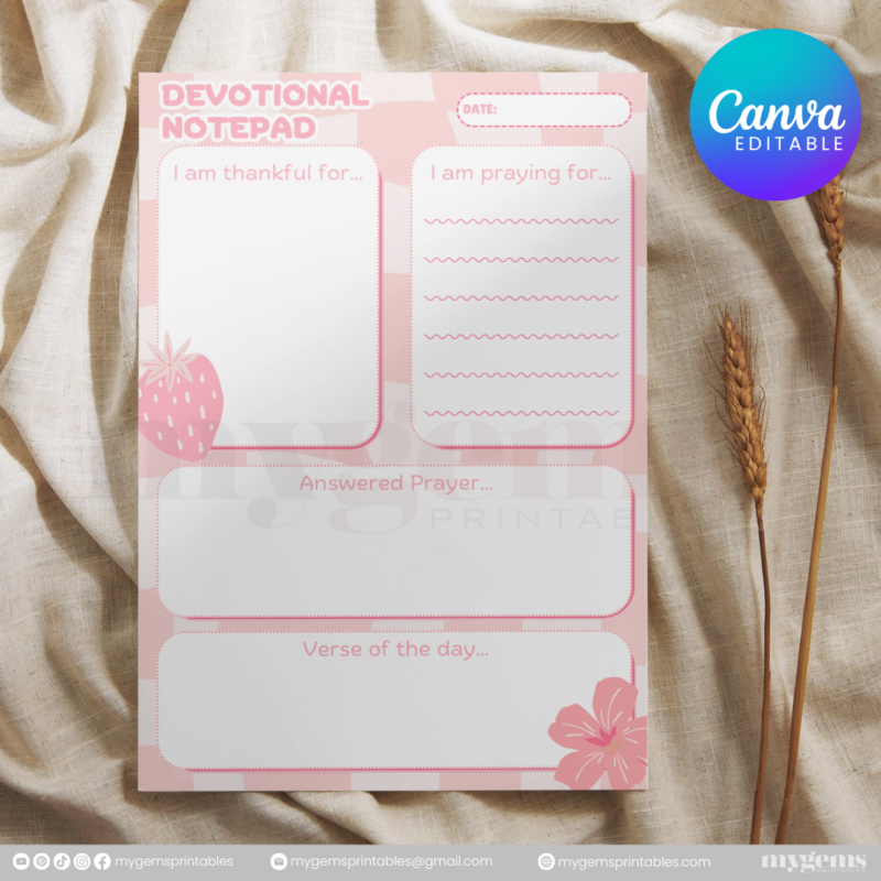 20 Designs | Devotional Notepad Template  | Canva Editable - Image 18