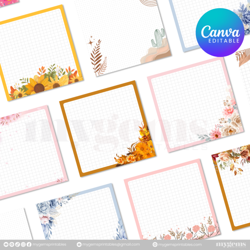 100 Designs | Notepad Template (3.5 X 3.5 INCHES)  | Canva PRO Editable - Image 6