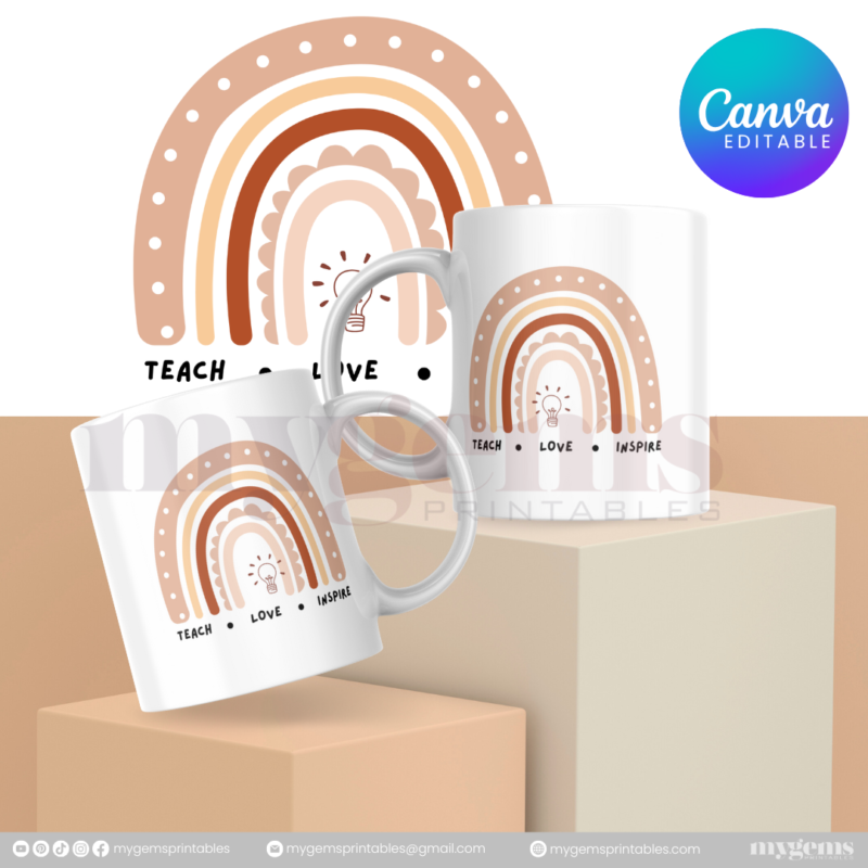 30 Designs | Teacher's Day Mug Design Template  | Canva Editable - Image 15