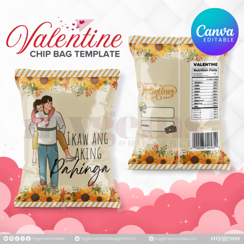 70+ Designs | Valentine Chip Bag Template | Canva PRO Editble - Image 69