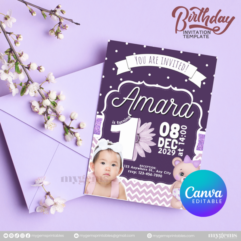 15 Designs | Birthday Invitation Template | Canva PRO Editble - Image 8