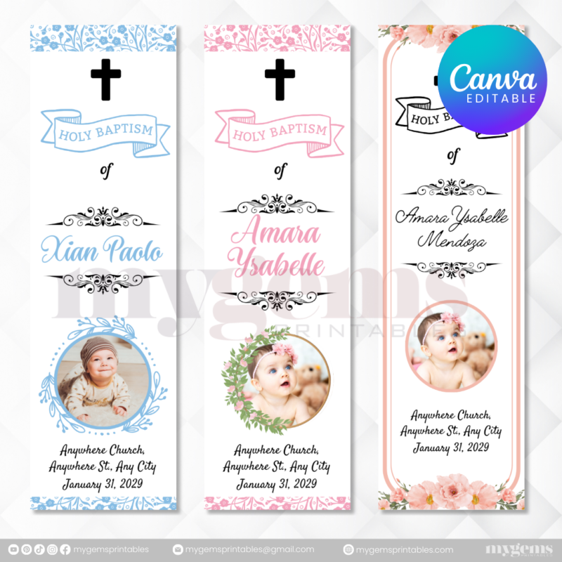 20+ Designs | Christening Candle Sticker Template | Canva Editable - Image 6