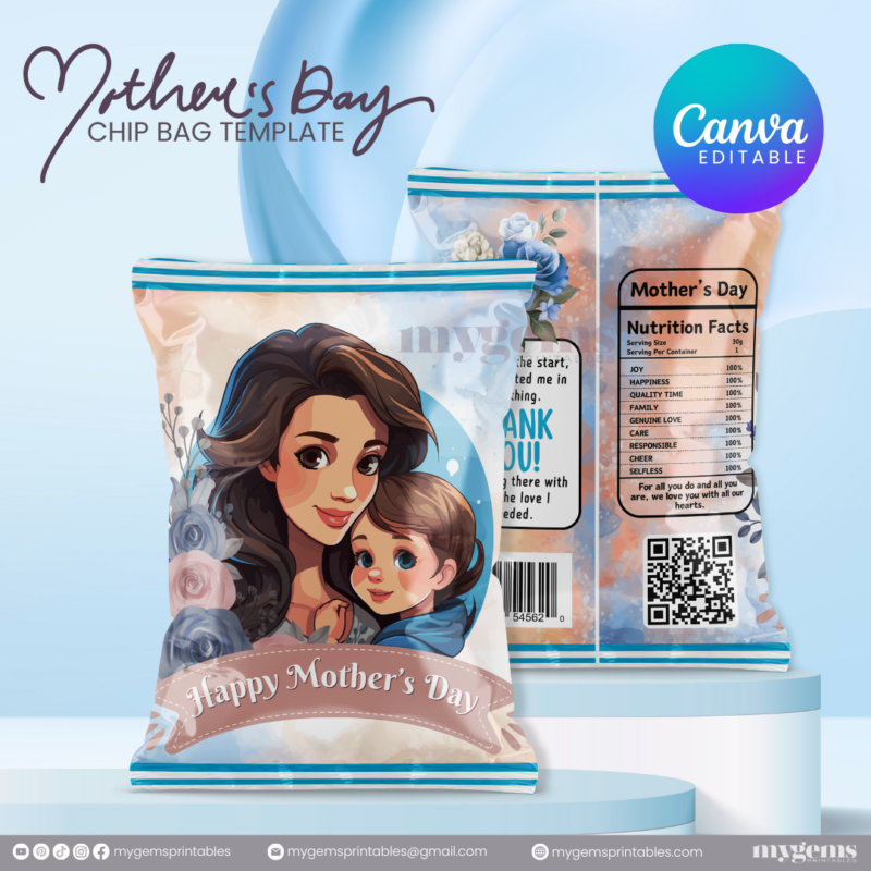 20 Designs | Mother's Day Chip Bag Template | Canva PRO Editable | Ready to Print - Image 4