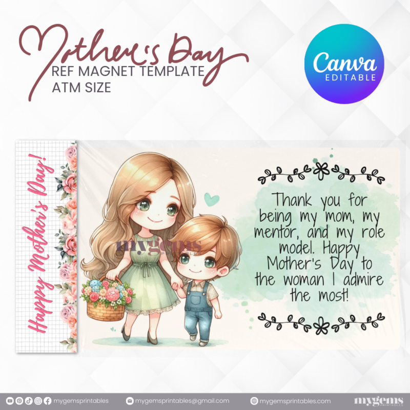 20 Designs | Mother's Day Ref Magnet Template | Canva PRO Editable | Ready to Print - Image 20