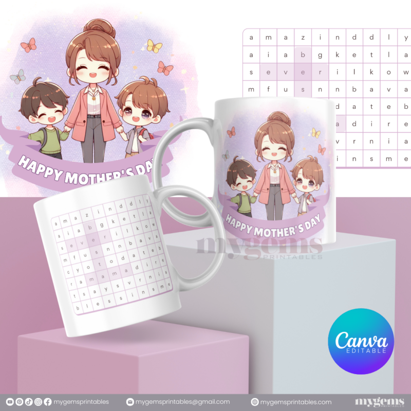 20 Designs | Mother's Day Mug Design Template 11oz | Canva Editable | Ready to Print - Image 12