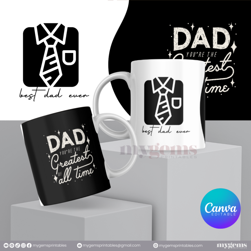 20 Designs | Father's Day Mug Design Template 11oz | Canva Editable | Ready to Print - Image 13