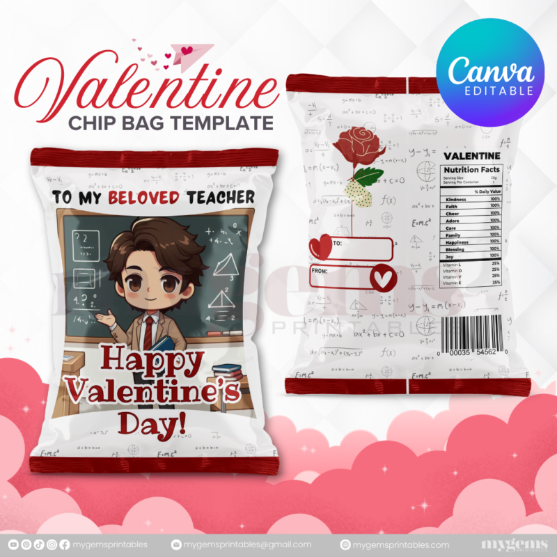 70+ Designs | Valentine Chip Bag Template | Canva PRO Editble - Image 42