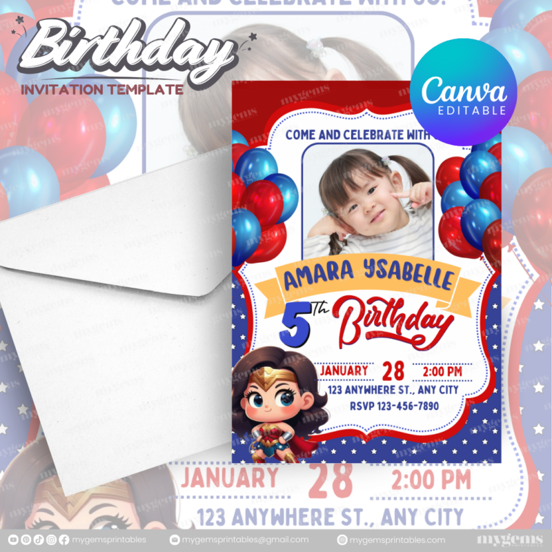 51 Designs | Cartoon-Anime-Chibi Themed Birthday Invitation Template | Canva Editable - Image 35