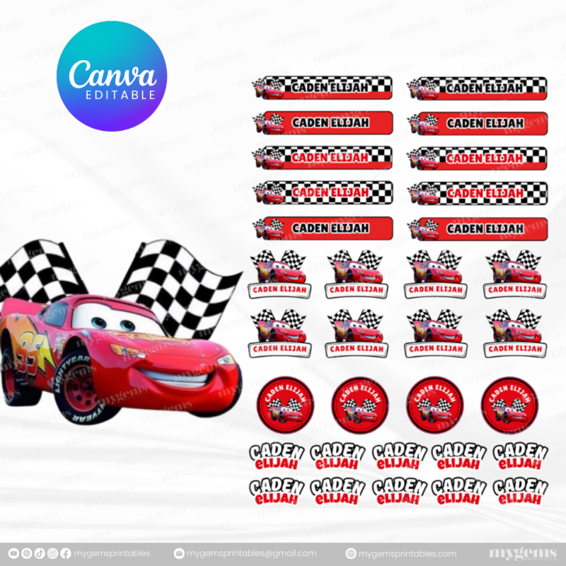 60+ Designs | Name Sticker Template | Ready-To-Print | Canva Editable - Image 27