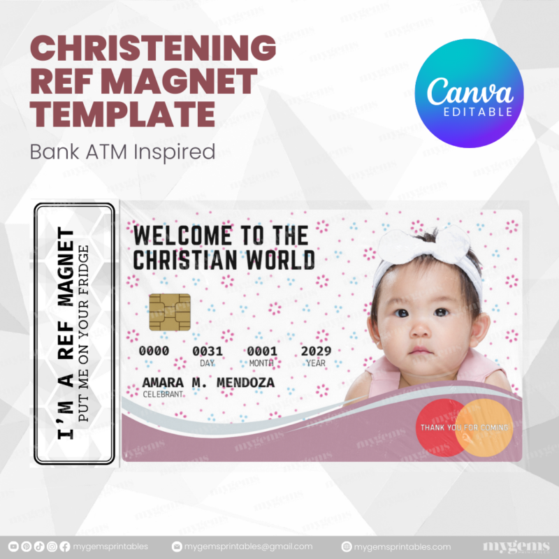 60+ Designs | Bank-Inspired Christening Ref Magnet Template | Canva Editable - Image 46
