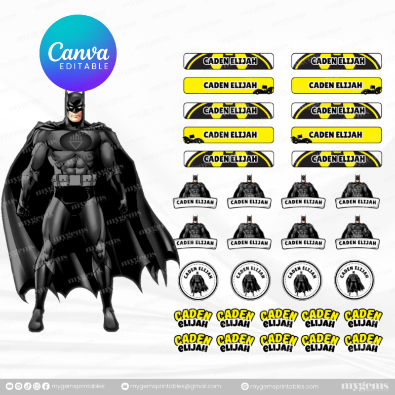 60+ Designs | Name Sticker Template | Ready-To-Print | Canva Editable - Image 28