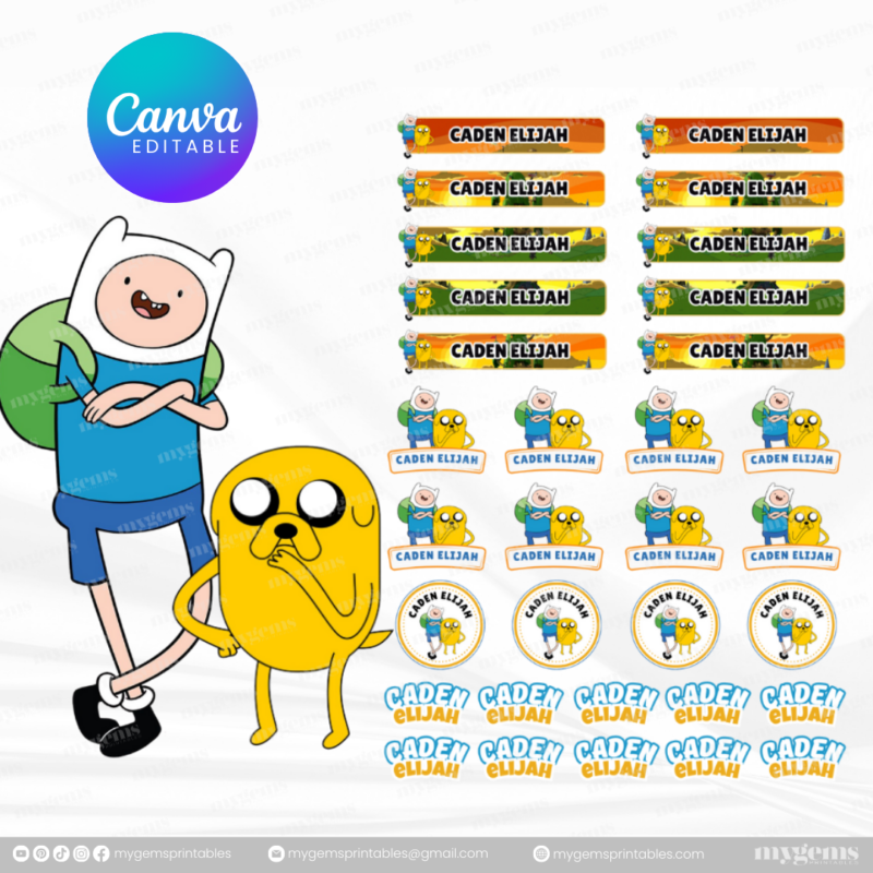 60+ Designs | Name Sticker Template | Ready-To-Print | Canva Editable - Image 29