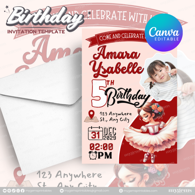 51 Designs | Cartoon-Anime-Chibi Themed Birthday Invitation Template | Canva Editable - Image 48