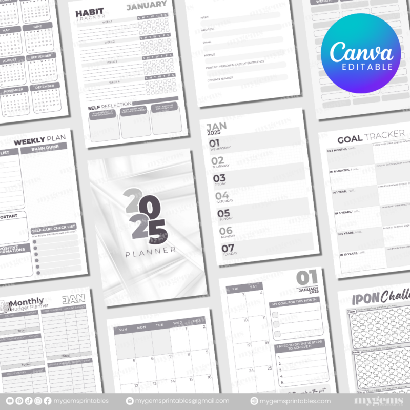 4 Designs | 2025 Planner Template (A5) | Canva Editable - Image 6