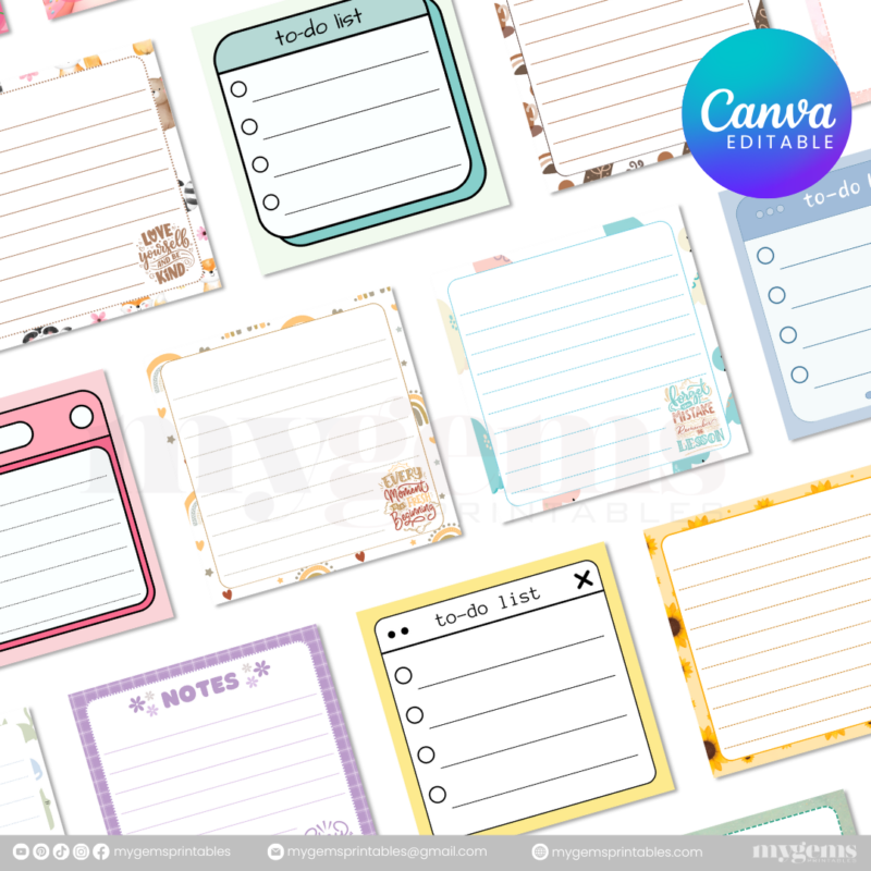 100 Designs | Notepad Template (3.5 X 3.5 INCHES)  | Canva PRO Editable - Image 2