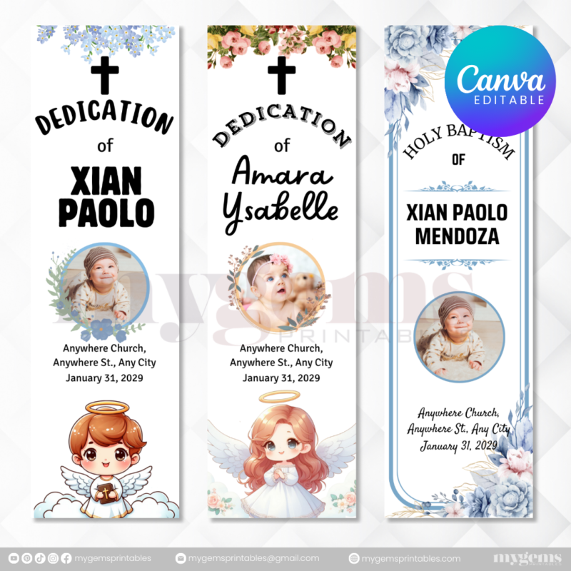 20+ Designs | Christening Candle Sticker Template | Canva Editable - Image 7