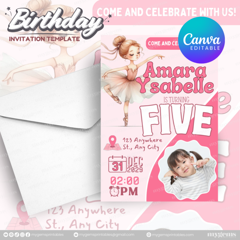 51 Designs | Cartoon-Anime-Chibi Themed Birthday Invitation Template | Canva Editable - Image 46