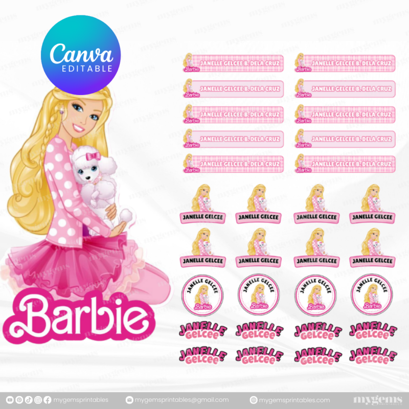 60+ Designs | Name Sticker Template | Ready-To-Print | Canva Editable - Image 18